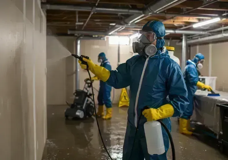 Basement Sanitization and Antimicrobial Treatment process in Four Seasons, MO